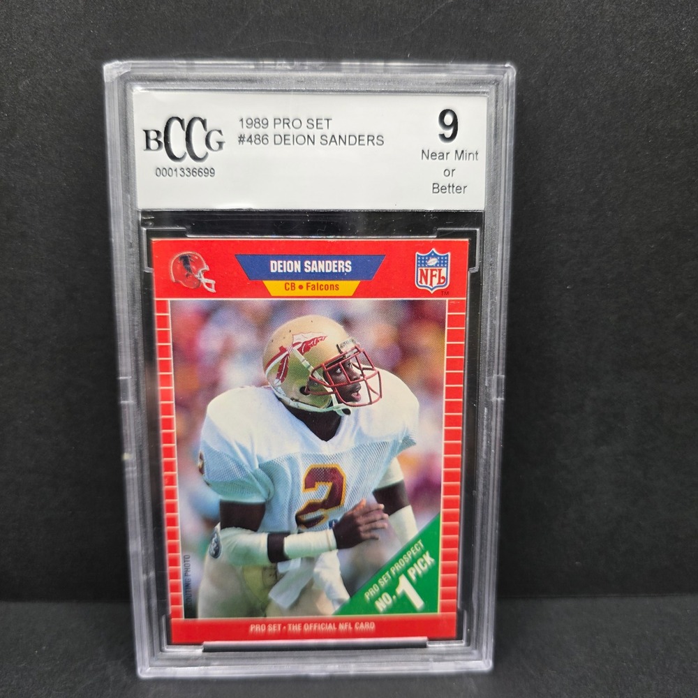 Pro Set Deion Sanders Rookie Card 1989 #486 BCCG 9 Graded Falcons